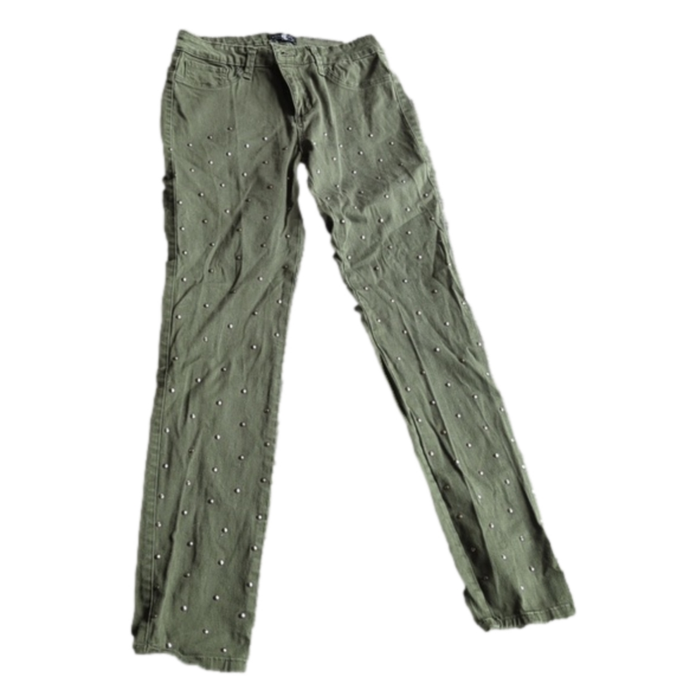 Army green jeans with rivets size 11.